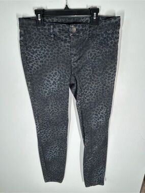 Vintage Y2K Victoria's Secret London Jean Gray Leopard Skinny Jeans 8.